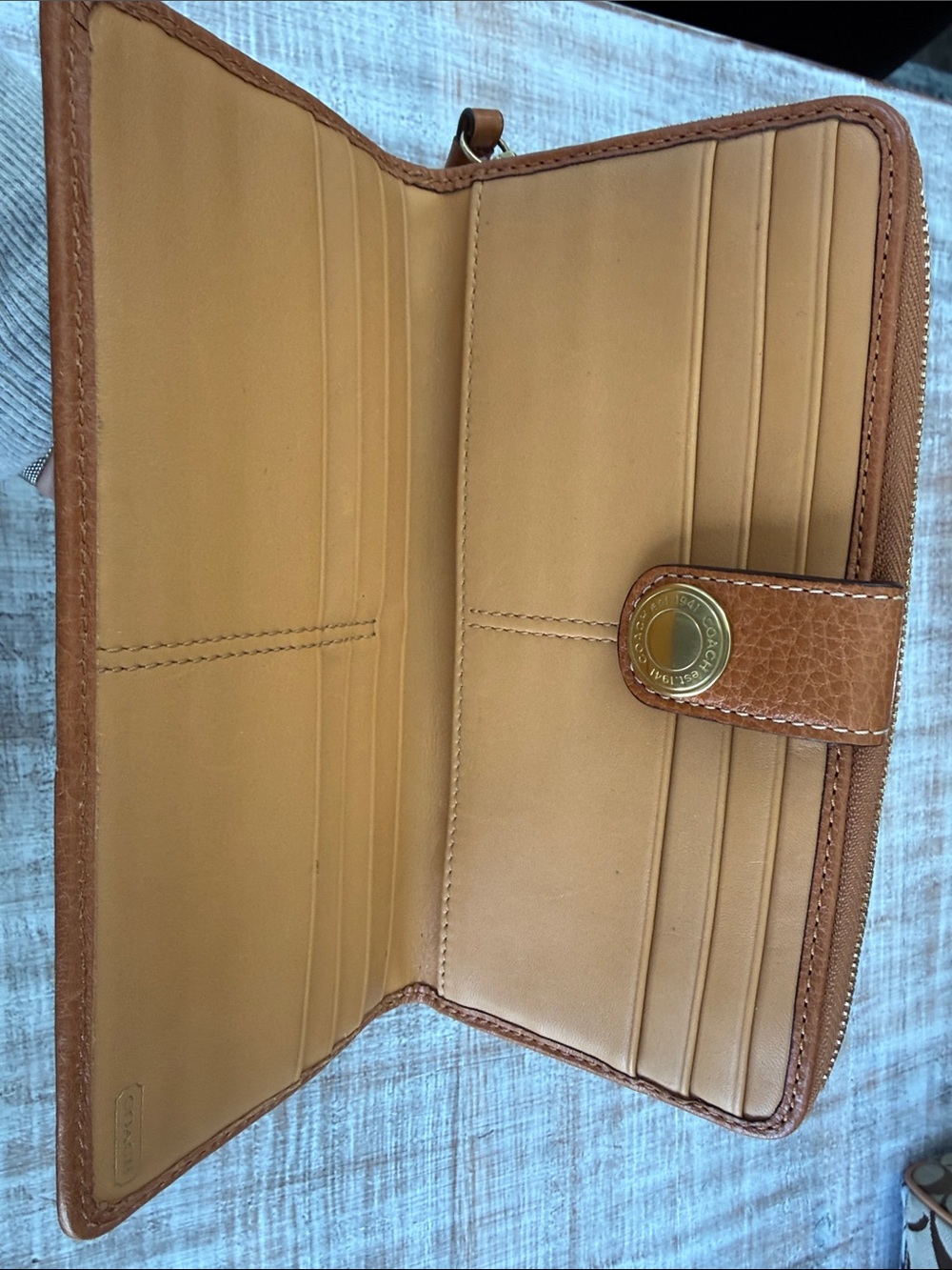 Coach Patchwork Wallet in Pink, Tan, Brown and Purple - Picture 2 of 3